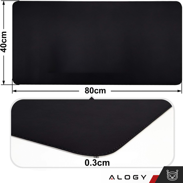 Alogy Podkładka na biurko pod myszkę mysz klawiaturę Mata ochronna antypoślizgowa XL 80x40 cm Czarna