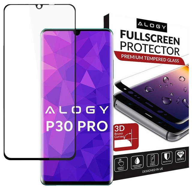 Szkło na telefon Alogy na ekran do Huawei P30 Pro Czarne