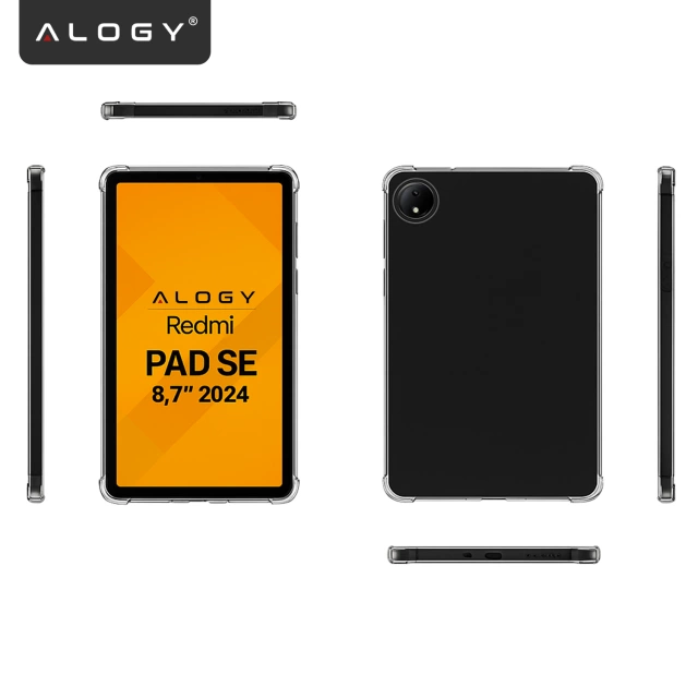 Etui do Redmi Pad SE 8.7" Przezroczyste, Ochronne, Hybrydowe, Wzmocnione Narożniki, Smukłe i Lekkie, Alogy FlexiShield™ ShockProof Case