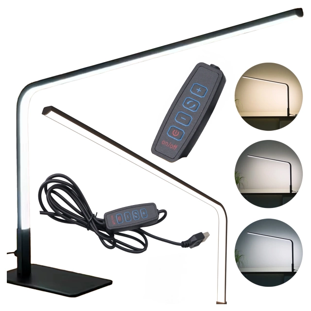 Lampka biurkowa nocna LED długie oświetlenie – trzy tryby barwy, regulacja jasności, lampa na biurko, do czytania i pracy domowej – Alogy StudyBeam™