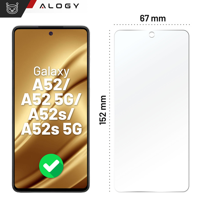 Szkło hybrydowe do Samsung Galaxy A52 / A52 5G / A52s / A52s 5G na ekran Alogy Flexi Glass 9H Case Friendly płaskie na ekran