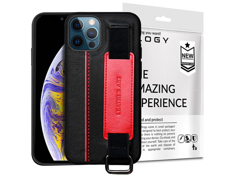 Alogy Etui na telefon obudowa Leather Case do iPhone 12 Pro Max 6.5 Czarne