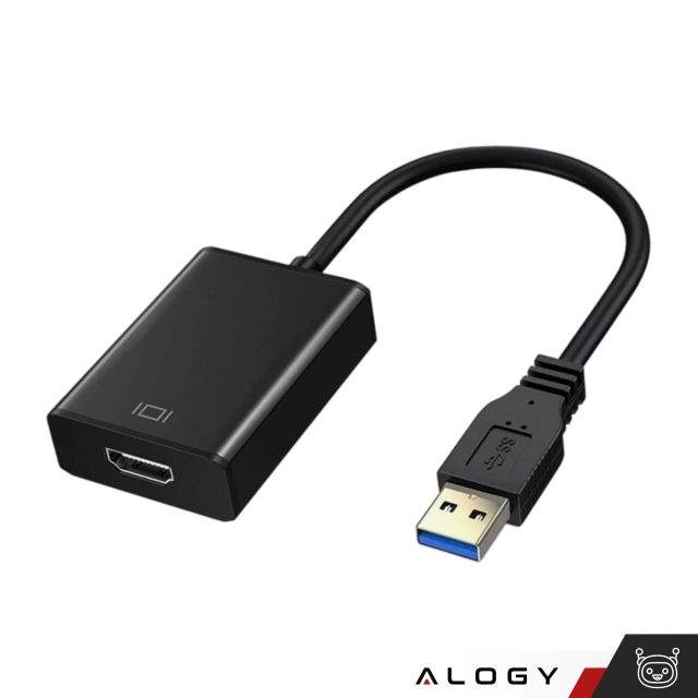 Przejściówka USB 3.0 do HDMI Alogy adapter Full HD 1080P 60HZ Hub konwerter Czarny