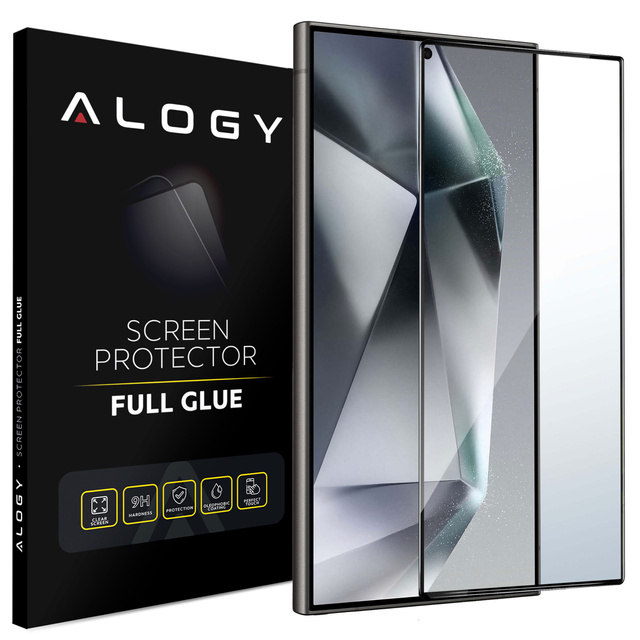 Alogy Szkło na ekran Full Glue case friendly do Samsung Galaxy S24 Ultra Czarne