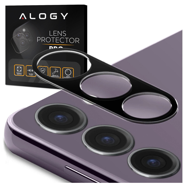 Alogy Metal Lens Metalowa osłonka do Samsung Galaxy S24+ Plus ochronna na wyspe aparat obiektyw Czarna
