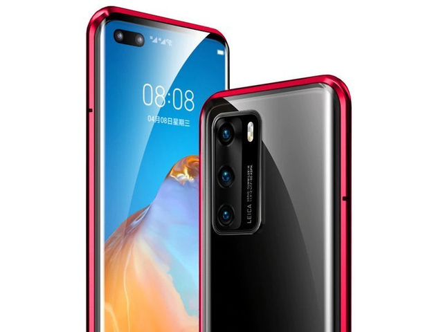 Etui na telefon magnetyczne Dr.Fit szklane do Huawei P40  Czerwone