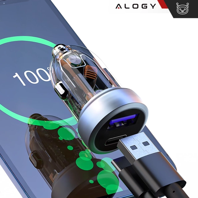 Ładowarka samochodowa Szybkie ładowanie QC3.0 PowerDelivery PD Alogy Car Charger 33W USB USB-C