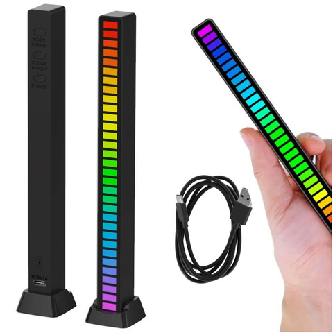 Alogy Lampa Smart LED Lamp RGB Lampka świecąca w rytm muzyki Kolorowa Lista Gaming Czarny