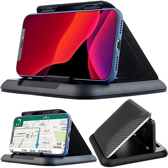 Alogy Carbon Car Holder Uchwyt samochodowy na kokpit deskę do auta podstawka na telefon do 6.8 cali GPS Czarny