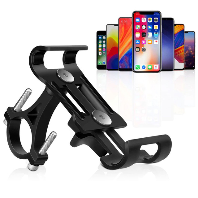 Alogy Uchwyt rowerowy Metal Bike Holder do telefonu na kierownicę do roweru motocykla hulajnogi Czarny