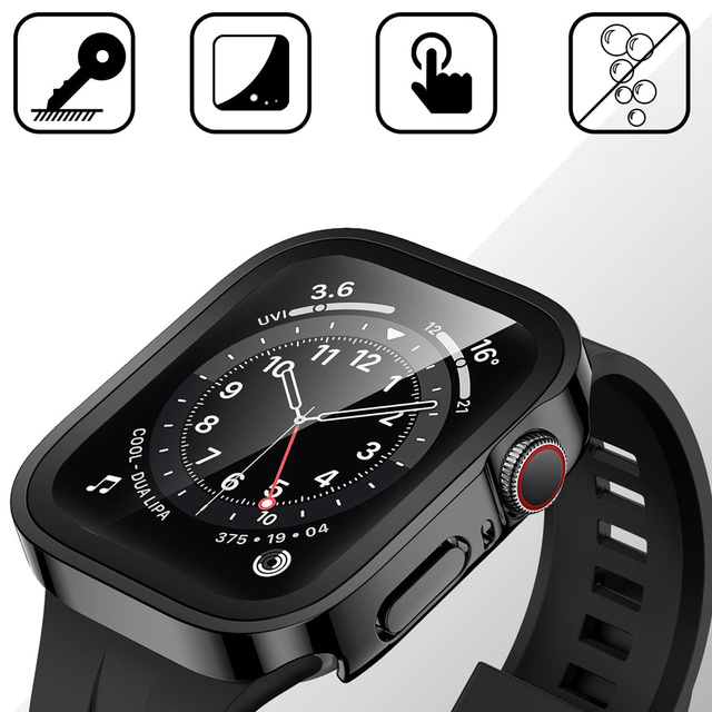 Alogy Protector Case 2w1 Obudowa ochronna z szkłem nakładka do Apple Watch 7/8 45mm Czarna