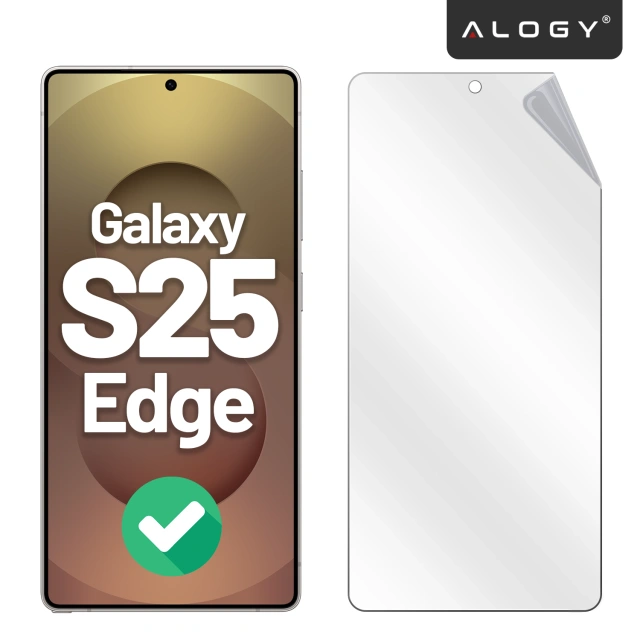 Folia hydrożelowa do Samsung Galaxy S25 Edge – elastyczna ochrona ekranu, samoregeneracja, pełne dopasowanie i wysoka przejrzystość – Alogy Hydrogel Film™