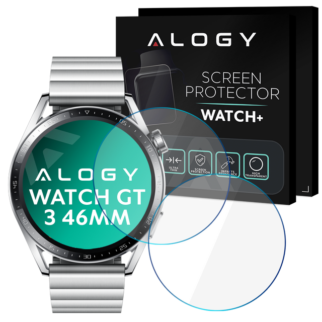 Alogy 2x Szkło ochronne do smartwatcha 9H do Huawei Watch GT 3 46mm