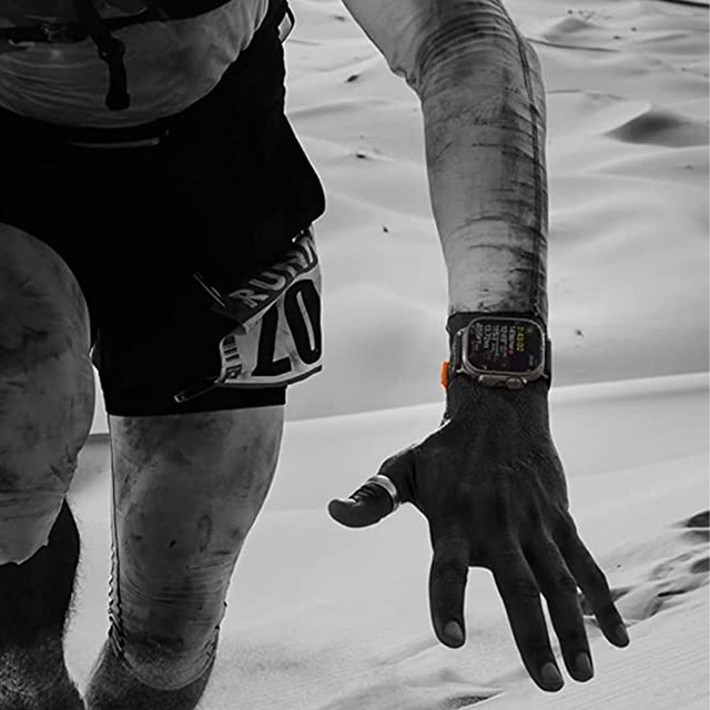 Alogy Pasek nylonowy Sport Strap na rzep do Apple Watch 4/5/6/7/8/SE (38/40/41mm) Czarno-pomarańczowy