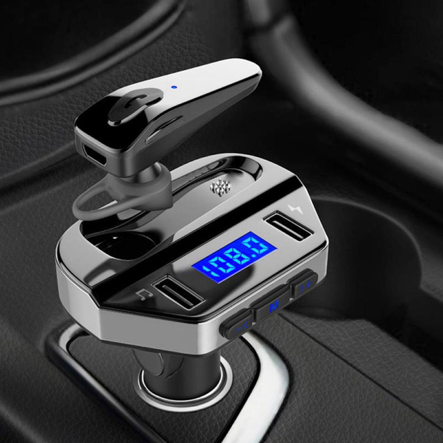 Alogy Ładowarka samochodowa Transmiter FM Bluetooth 5.0 Karta pamięci USB QC 3.0 USB-C PD 18W