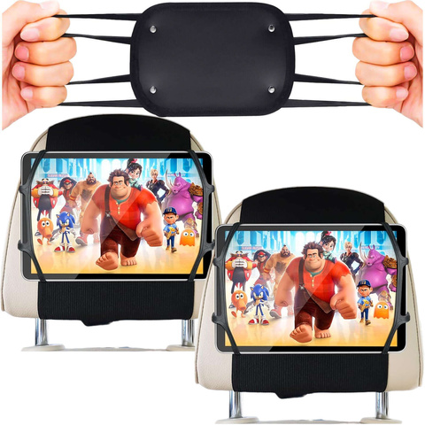 2x Alogy Car Holder Uchwyt samochodowy elastyczny na zagłówek do auta na rzep na telefon tablet czytnik czarny