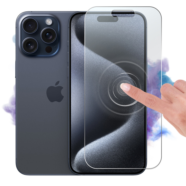 Alogy Szkło hybrydowe do Apple iPhone 15 Pro Max na ekran Flexi Glass 9H płaskie