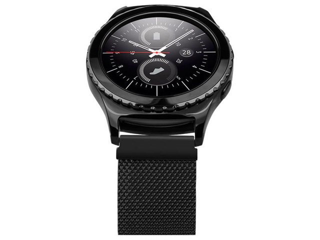 Bransoleta Milanese pasek Alogy stal nierdzewna do smartwatcha 22mm Czarny