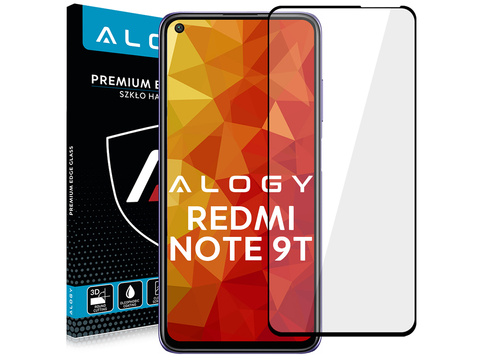 Alogy Szkło na ekran Full Glue case friendly do Xiaomi Redmi Note 9T Czarne