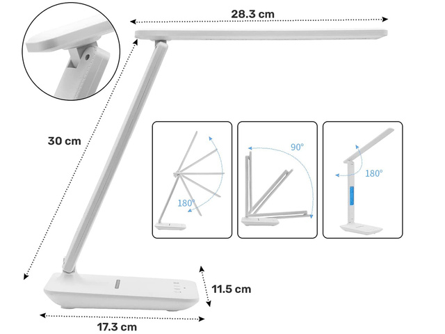 Alogy Lampa biurkowa LED ładowarka indukcyjna Qi 10W z wyświetlaczem Biała
