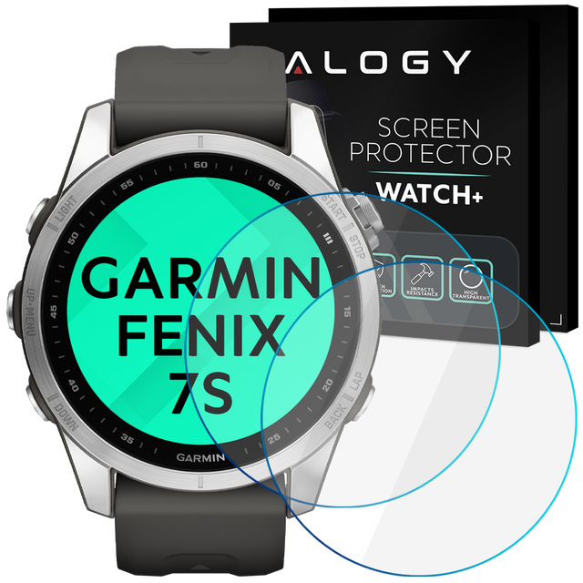 Alogy 2x Szkło ochronne do smartwatcha 9H do Garmin Fenix 7S