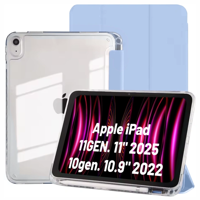 Etui do Apple iPad 11gen. 11" 2025 / 10gen. 10.9" 2022 – hybrydowa ochrona z miejscem na rysik, składana okładka z funkcją podstawki, precyzyjne dopasowanie – Alogy HybridBook™ Case Lawendowy