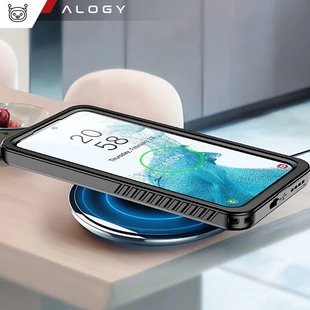 Alogy Etui wodoodporne do Samsung Galaxy S22 360 Pancerne Armor IP68 ze smyczką Czarne