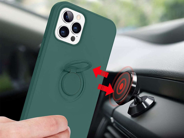 Alogy Etui silikonowe na telefon Ring Ultra Slim do iPhone 12 Pro Max 6.7 Zielone