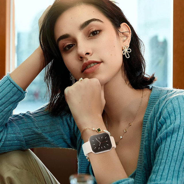 Alogy Protector Case 2w1 Obudowa ochronna z szkłem nakładka do Apple Watch 7/8 41mm Czarna