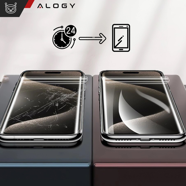 Etui pancerne czarne do Apple iPhone 15 Pro Max Alogy Defense360 Pro  + folia hydrożelowa