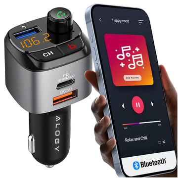 Alogy Transmiter samochodowy Bluetooth odtwarzacz MP3 nadajnik FM