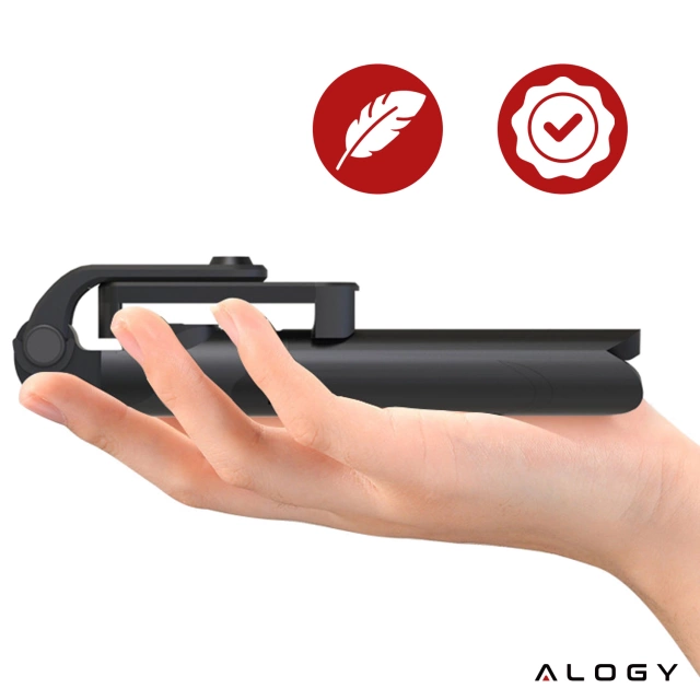 Selfie stick Alogy Tripod Stand Uchwyt ze statywem na telefon z pilotem Bluetooth Czarny