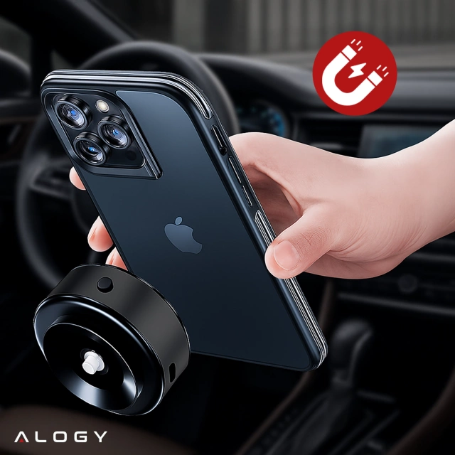 Uchwyt samochodowy magnetyczny do MagSafe Alogy MagMount™ Pro na deskę rozdzielczą kokpit pierścień Czarny