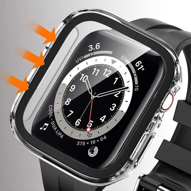 Alogy Protector Case 2w1 Obudowa ochronna z szkłem nakładka do Apple Watch 7/8 41mm Czarna