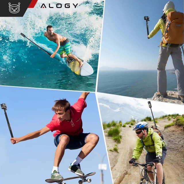 Teleskopowy kijek Selfie Stick Alogy do GoPro/DJI/Insta - 45-310cm - 3 metry