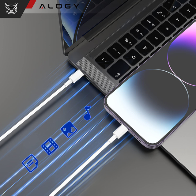 Alogy Kabel 2m Fast Charging Cable USB-C do Lightning do ładowania 20W White 