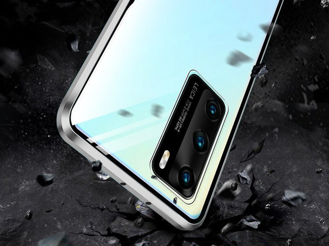 Etui na telefon magnetyczne Dr.Fit szklane do Huawei P40 Srebrne