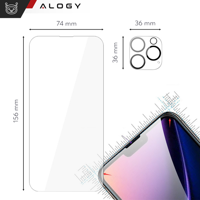 Alogy Hybrid Case Etui pancerne + 2x Szkło na ekran + 2x obiektyw do Apple iPhone 14 Pro Max Zestaw 5w1