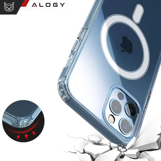 Alogy Etui na telefon do iPhone 15 Pro Hybrid Case do MagSafe magnetyczne Przezroczyste