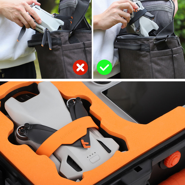 Alogy Blokada zabezpieczenie osłona śmigieł Wings opaski do drona do DJI Mini 3 Pro Czarno-pomarańczowy