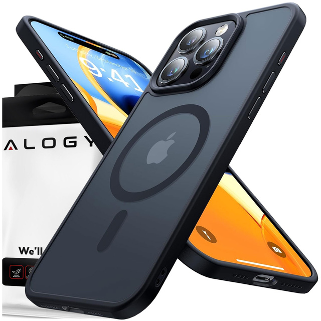 Alogy Etui ochronne do iPhone 15 Pro Ring Case obudowa na telefon do MagSafe Czarne