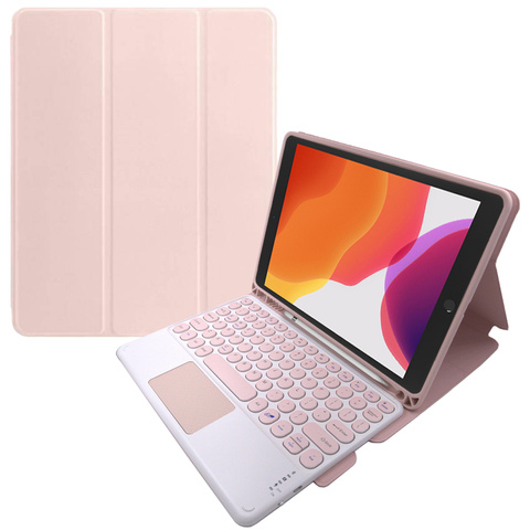 Alogy Etui na tablet magnetyczne klawiatura Bluetooth do Apple iPad 10.2 2019/2020/2021 7/8/9Gen Różowe