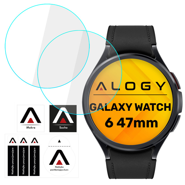 Alogy Screen Protector Watch+ 2x Szkło Hartowane ochronne na smartwatch do Samsung Galaxy Watch 6 Classic 47mm