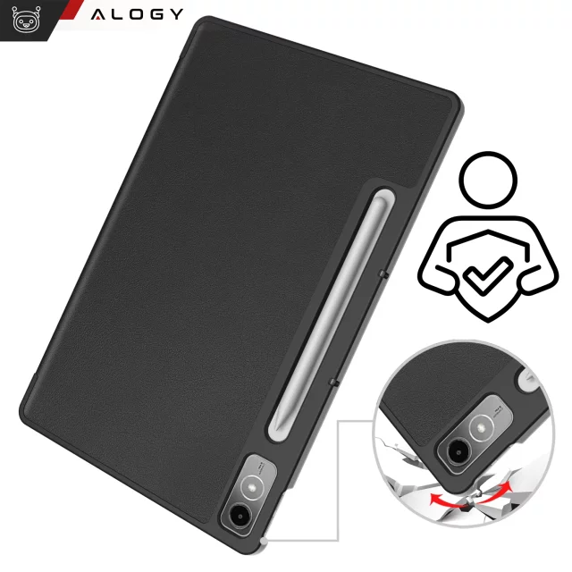 Etui ochronne do Lenovo Tab P12 12.7 TB-370 obudowa na tablet Alogy Book Cover Case Czarne + szkło