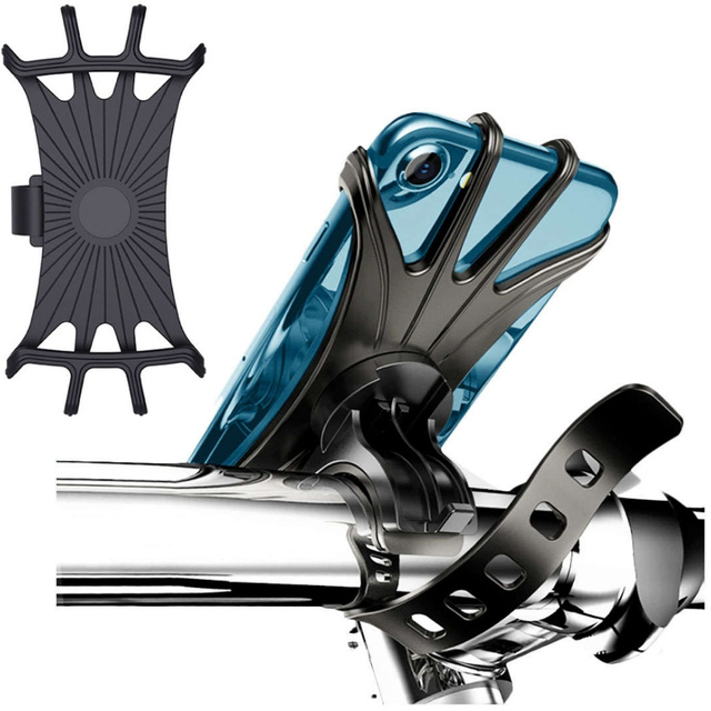 Alogy Uchwyt rowerowy Spider TPU Bike Holder do telefonu Silikonowy na rower motor hulajnoga quad Czarny