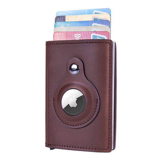 Alogy Portfel na dokumenty Smart Wallet z miejscem na AirTag na karty gotówkę Brązowy