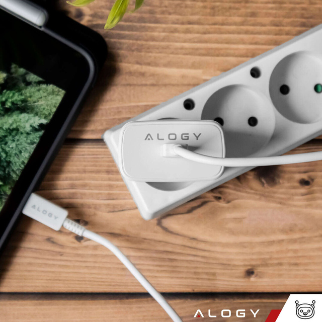 Alogy Ładowarka sieciowa USB-C typ C PD Premium szybka 45W 3A + Kabel Type-C 1M Biała