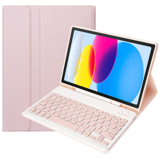 Etui ochronne z klawiatura bezprzewodowa Alogy Keyboard Case z miejscem na rysik do Apple iPad 11 2025 / iPad 10.9 2022 Różowe