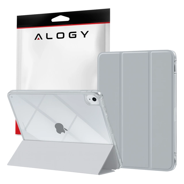Etui do Apple iPad 11gen. 11" 2025 / 10gen. 10.9" 2022 Ochronne Hybrydowe z Miejscem na Rysik, Składana Okładka, Funkcja Podstawki, Alogy HybridBook™ Case  – Szare