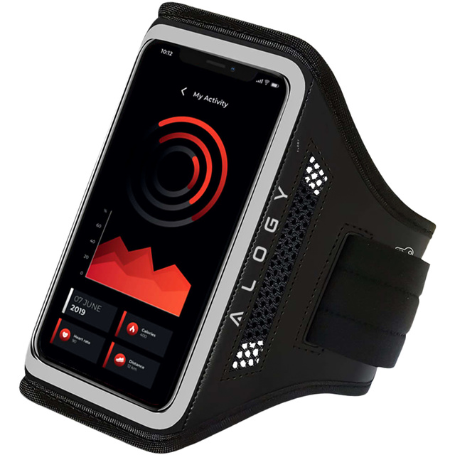 Alogy WaterProof Sport ArmBand Wodoodporne 2x etui sportowe opaska na ramię do telefonu 6.7 cali Czarna [2szt]